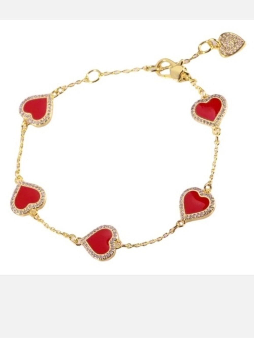 KATE SPADE Red Take Heart Line Bracelet NWT